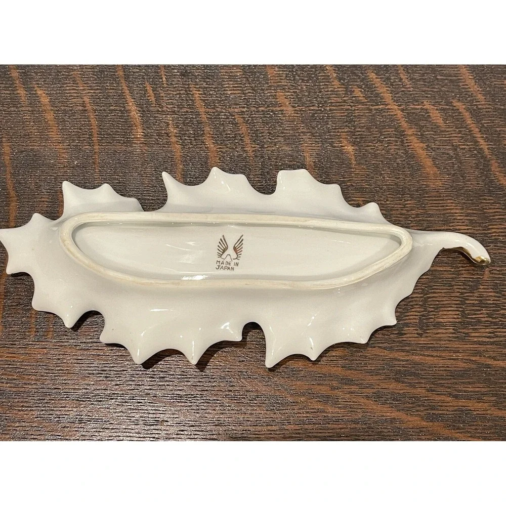 VTG‎ Trinket Serving Dish 9.5 Inch Porcelain Pink Roses Gold Gilt Japan Leaf